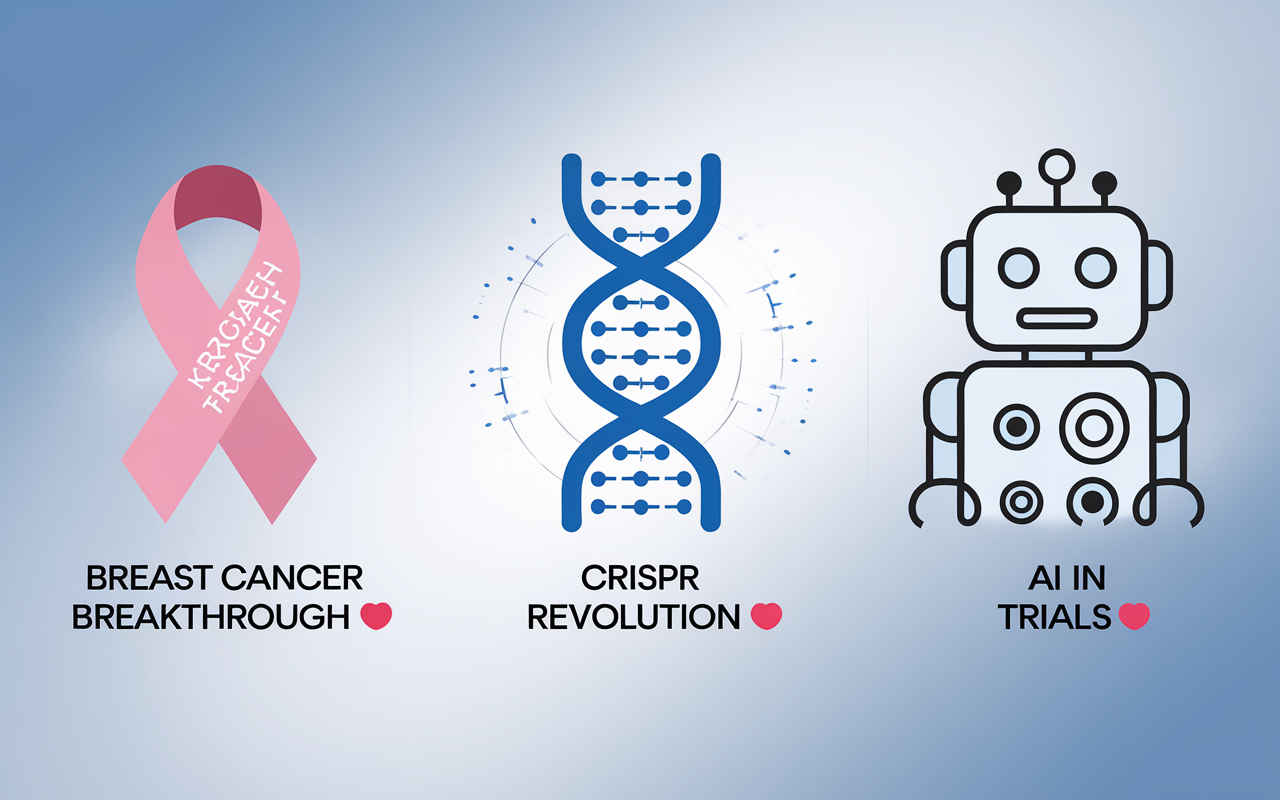 Breast Cancer Breakthrough 🎗️, CRISPR Revolution 🧬, AI in Trials 🤖