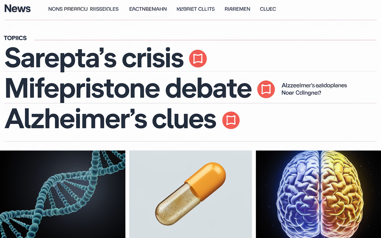 
Sarepta’s Crisis 🧬, Mifepristone Debate 📝, Alzheimer’s Clues 🧠

